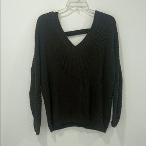 Forever 21 Dark Olive V-Neck Sweater